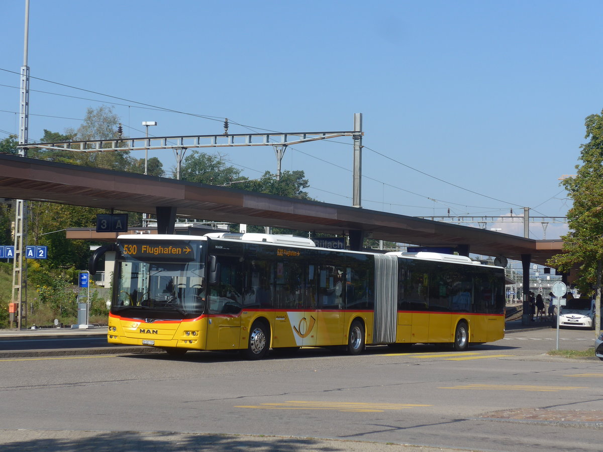 (220'617) - PostAuto Zrich - Nr. 366/ZH 587'799 - MAN am 12. September 2020 beim Bahnhof Blach