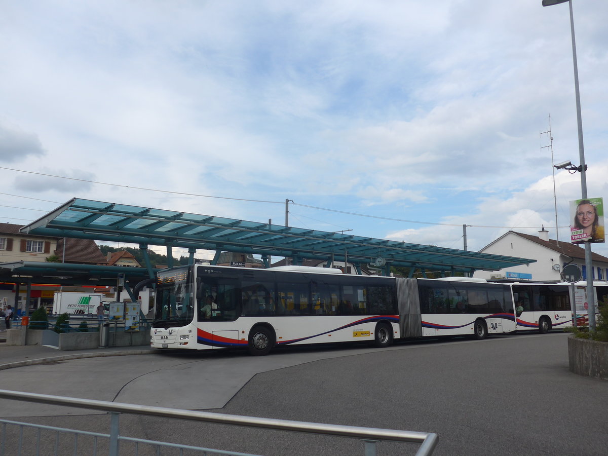 (220'996) - Steffen, Remetschwil - Nr. 56/AG 218'241 - MAN am 22. September 2020 beim Bahnhof Berikon-Widen