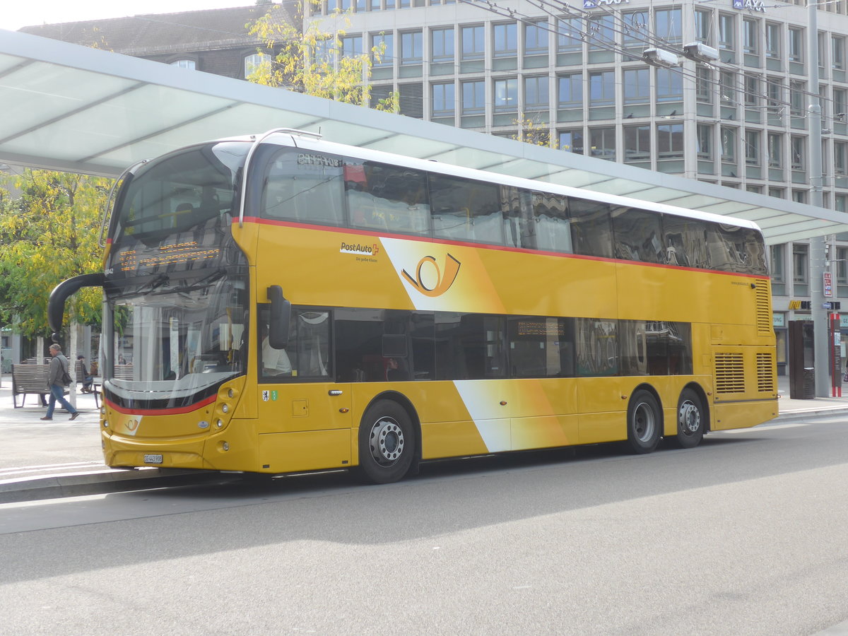 (221'204) - PostAuto Ostschweiz - SG 443'908 - Alexander Dennis am 24. September 2020 beim Bahnhof St. Gallen