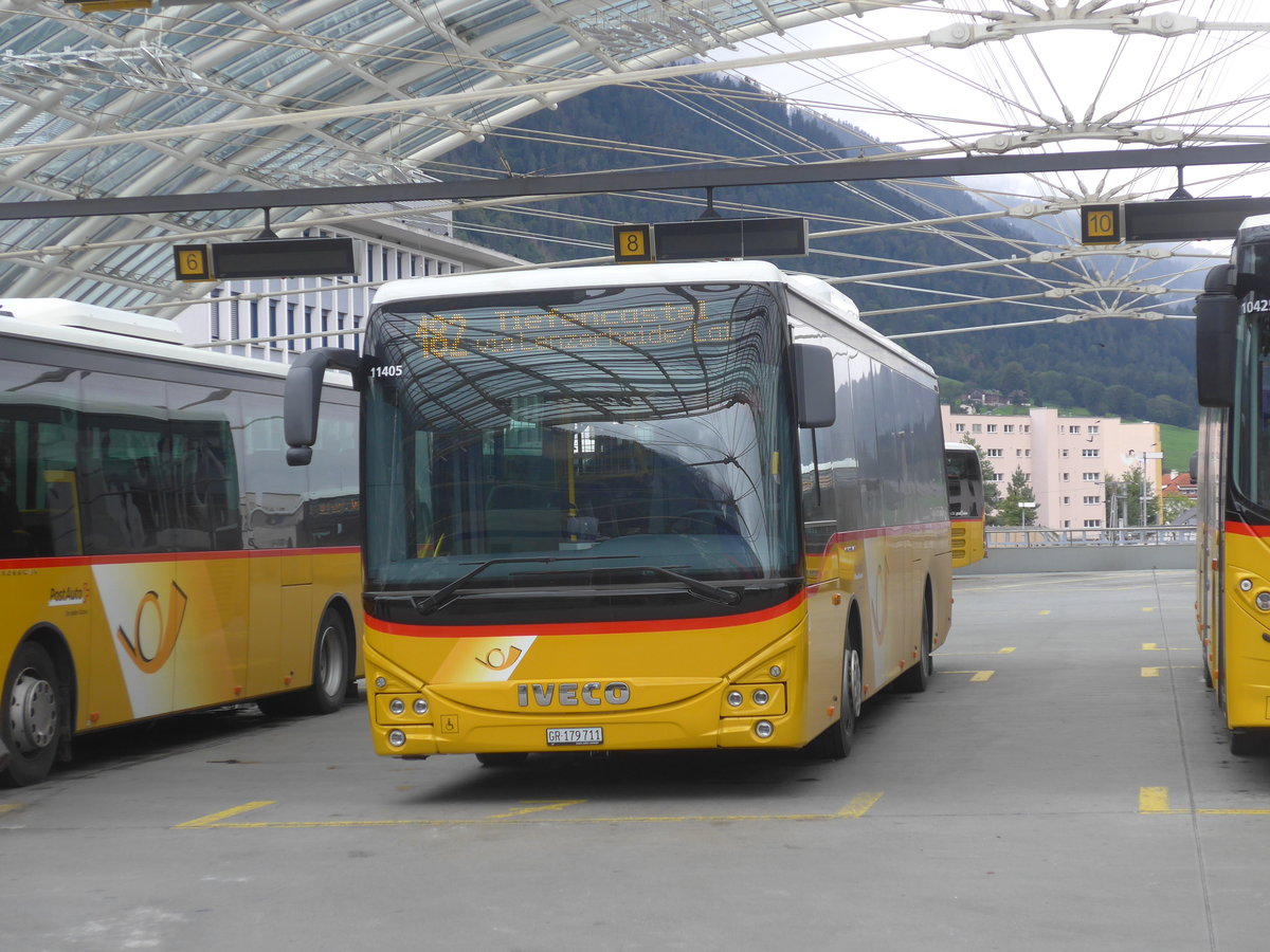 (221'431) - PostAuto Graubnden - GR 179'711 - Iveco am 26. September 2020 in Chur, Postautostation