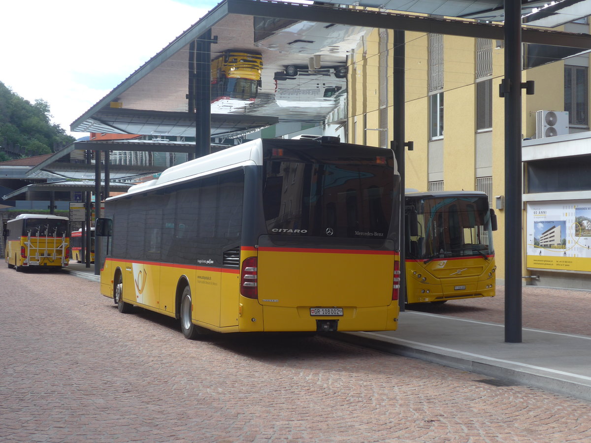 (221'478) - TpM, Mesocco - Nr. 2/GR 108'002 - Mercedes am 26. September 2020 beim Bahnhof Bellinzona