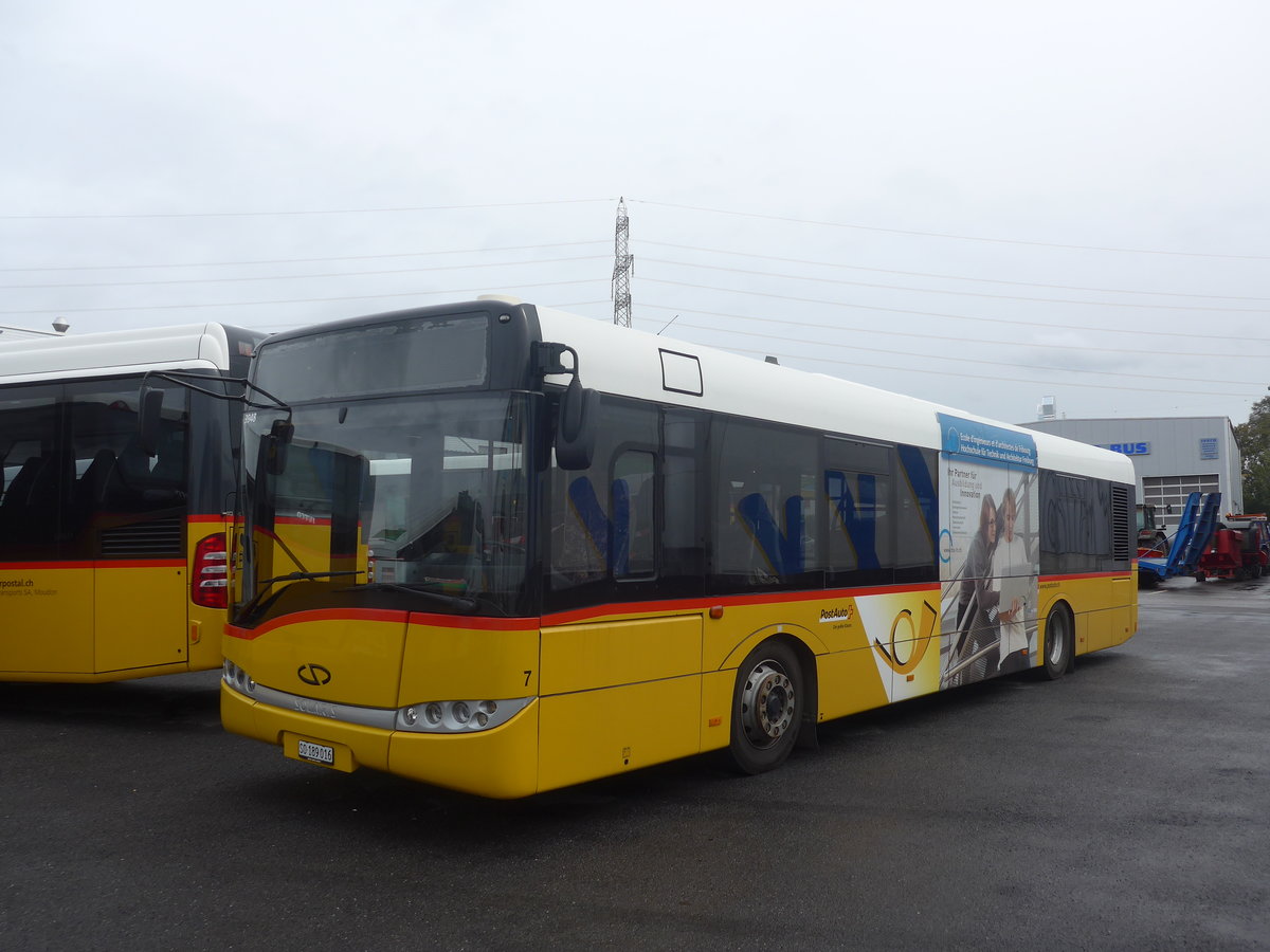 (221'563) - PostAuto Nordschweiz - Nr. 7/SO 189'016 - Solaris (ex PostAuto Bern Nr. 7; ex Klopfstein, Laupen Nr. 7) am 27. September 2020 in Kerzers, Interbus