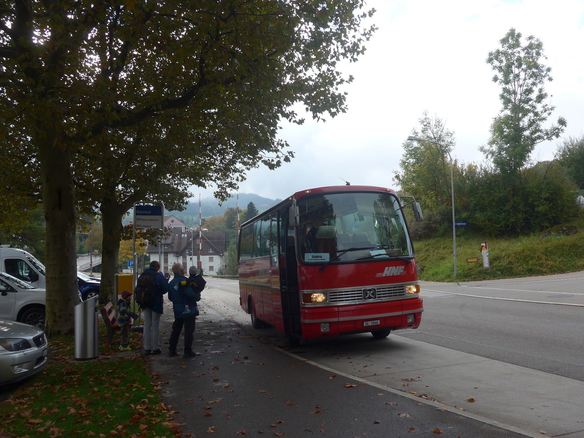 (221'807) - Biegger, Uster - Nr. 31/GL 1946 - Setra (ex AFA Adelboden Nr. 31; ex AFA Adelboden Nr. 10; ex Frhlich, Zrich) am 12. Oktober 2020 beim Bahnhof Bretswil