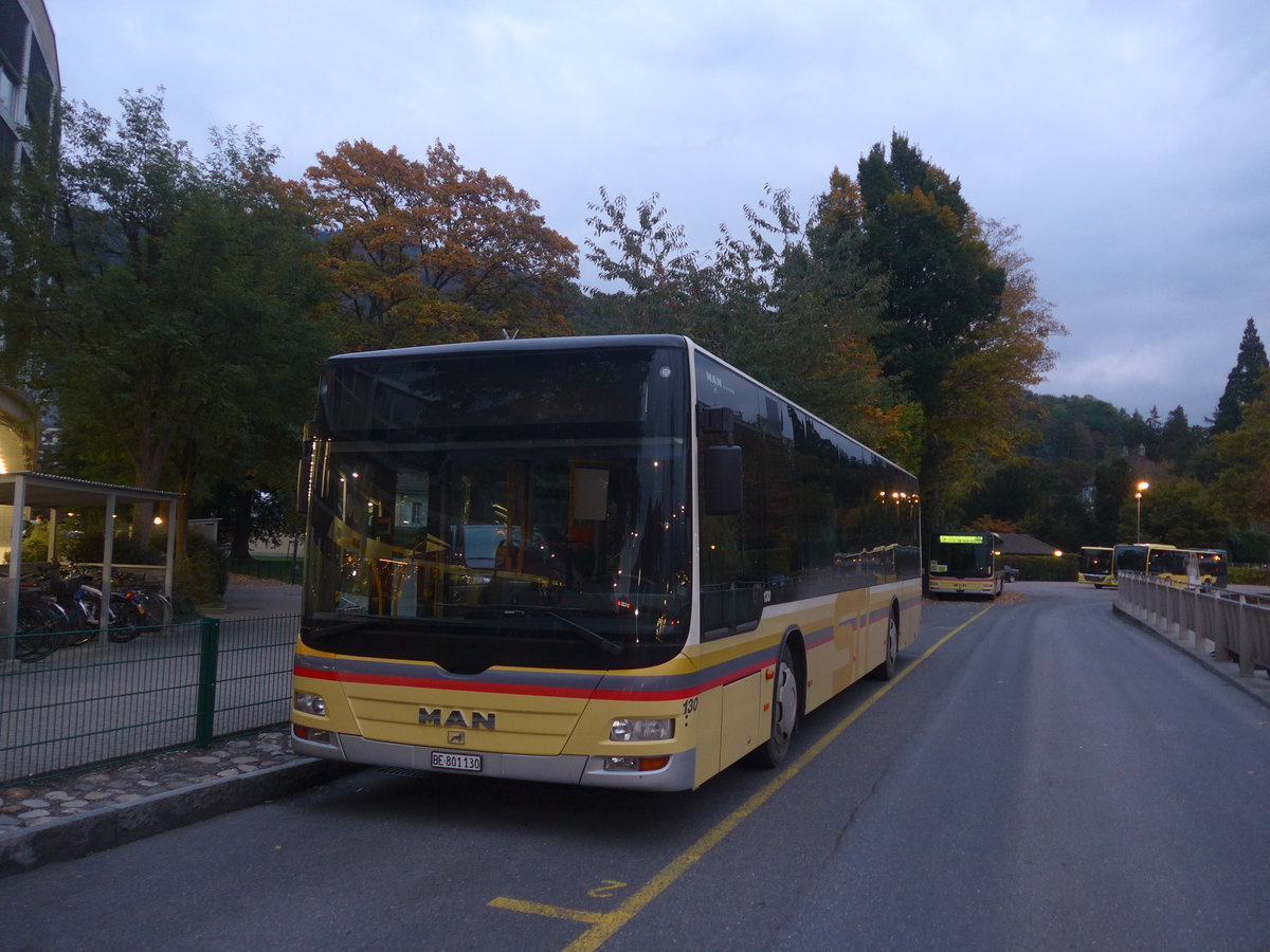 (221'916) - STI Thun - Nr. 130/BE 801'130 - MAN am 14. Oktober 2020 bei der Schifflndte Thun