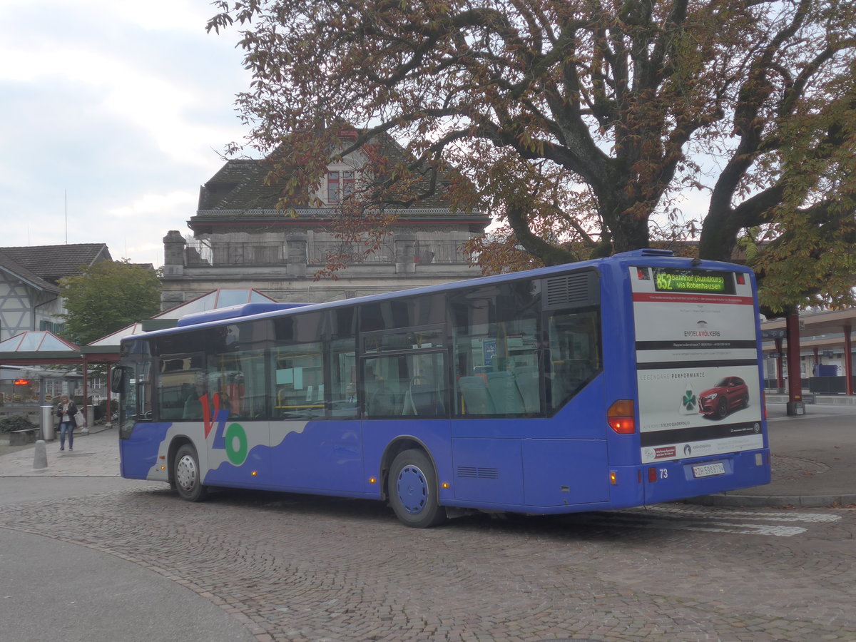 (221'943) - VZO Grningen - Nr. 73/ZH 598'873 - Mercedes am 18. Oktober 2020 beim Bahnhof Wetzikon