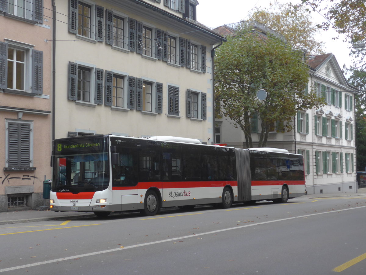 (222'310) - ST. Gallerbus, St. Gallen - Nr. 272/SG 198'272 - MAN am 21. Oktober 2020 in St. Gallen, Theater