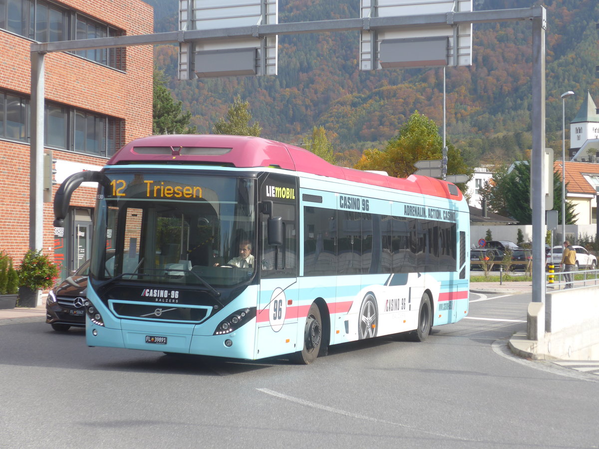 (222'406) - PLA Vaduz - Nr. 91/FL 39'891 - Volvo am 22. Oktober 2020 beim Bahnhof Schaan