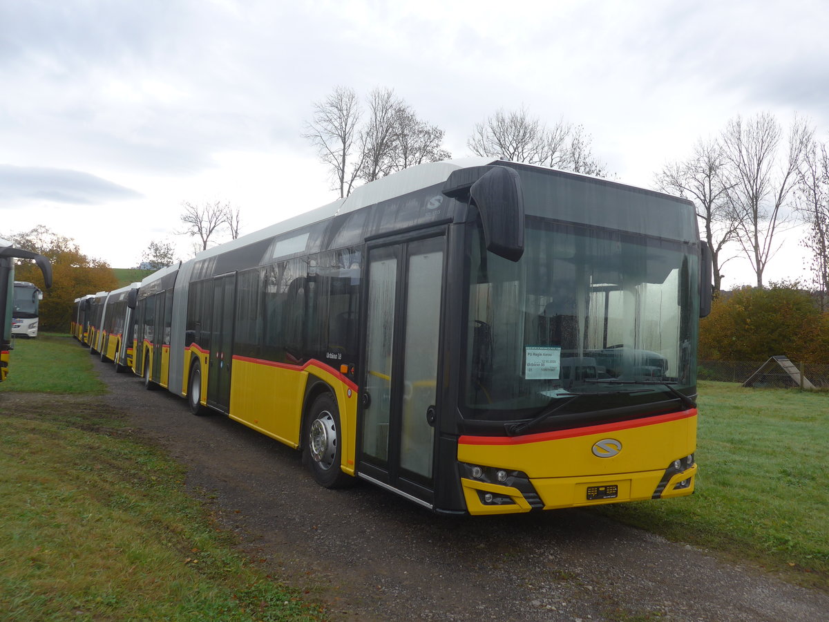 (222'743) - PostAuto Nordschweiz - PID 11'493 - Solaris am 1. November 2020 in Ruswil, Garage ARAG