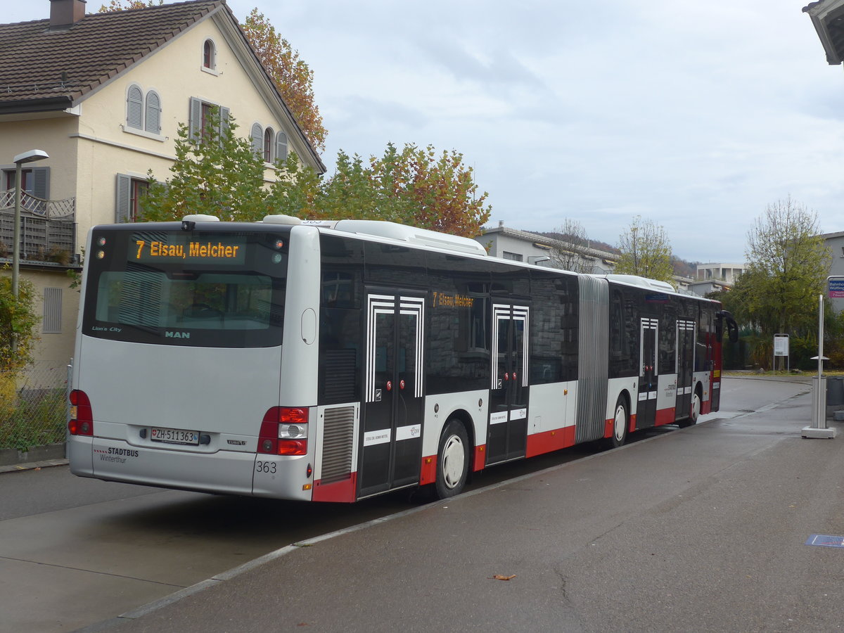 (222'825) - SW Winterthur - Nr. 363/ZH 511'363 - MAN am 1. November 2020 beim Bahnhof Winterthur Wlflingen