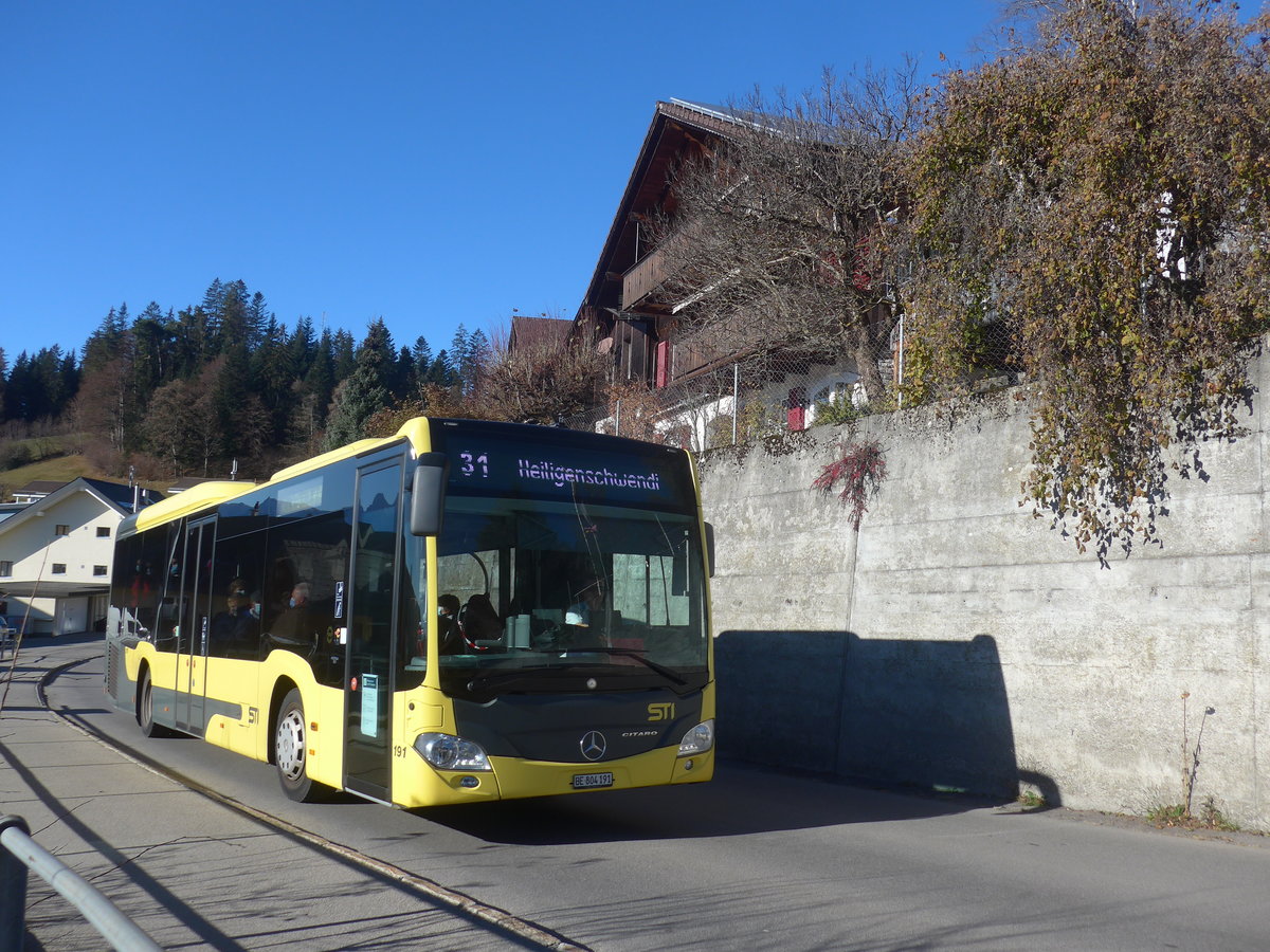 (222'866) - STI Thun - Nr. 191/BE 804'191 - Mercedes am 27. November 2020 in Heiligenschwendi, Schwendi