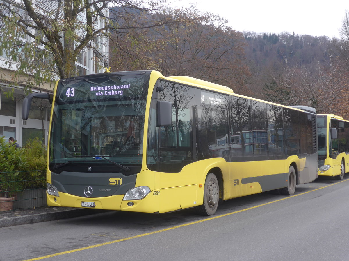 (223'061) - STI Thun - Nr. 501/BE 408'501 - Mercedes am 21. Dezember 2020 bei der Schifflndte Thun