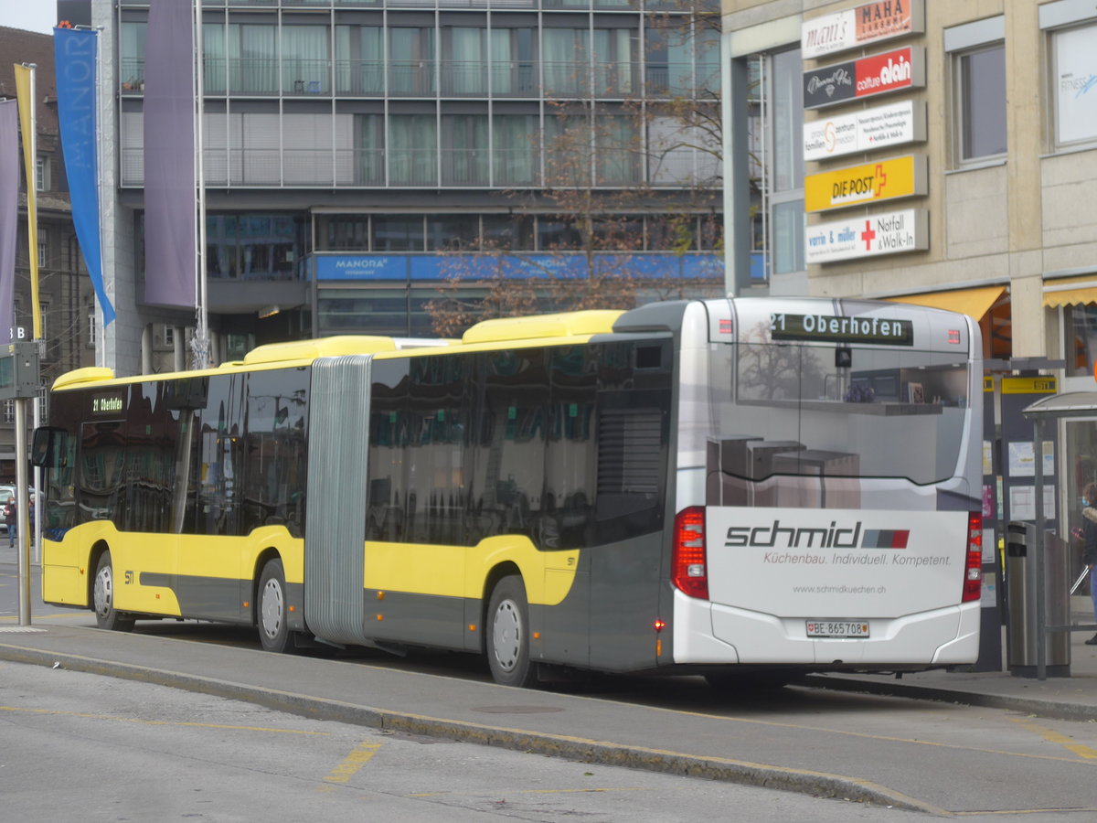 (223'081) - STI Thun - Nr. 708/BE 865'708 - Mercedes am 24. Dezember 2020 beim Bahnhof Thun