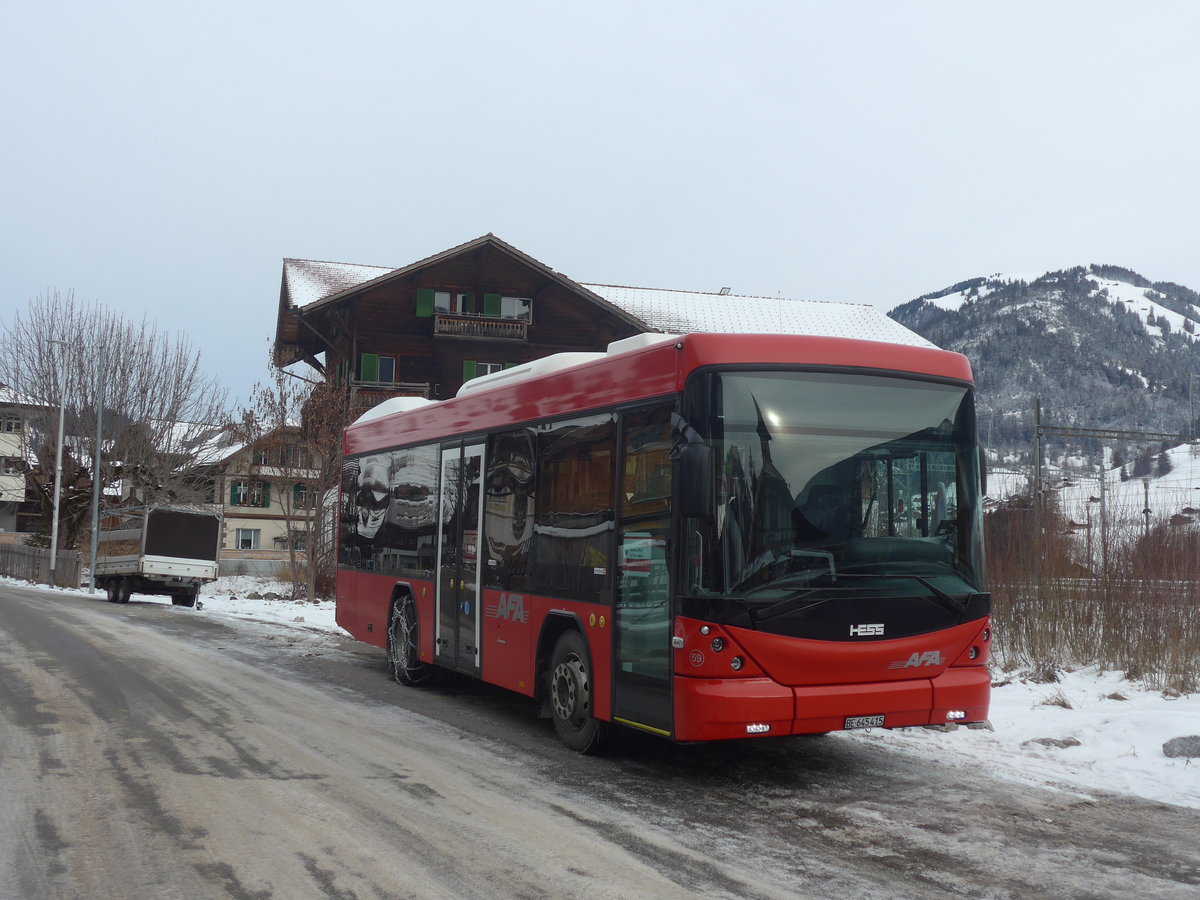 (223'130) - AFA Adelboden - Nr. 59/BE 645'415 - Scania/Hess am 27. Dezember 2020 beim Bahnhof Zweisimmen