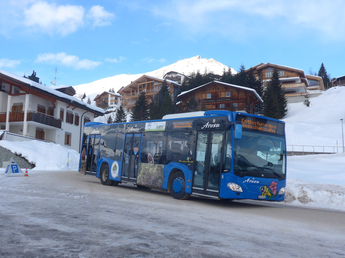 (223'207) - Pfosi, Arosa - Nr. 2/GR 154'242 - Mercedes am 2. Januar 2021 in Arosa, Hrnli