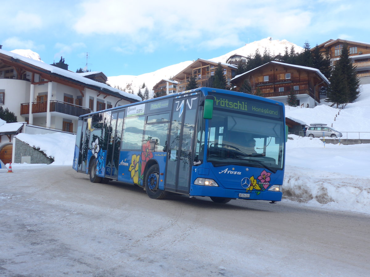 (223'210) - Pfosi, Arosa - Nr. 1/GR 154'241 - Mercedes am 2. Januar 2021 in Arosa, Hrnli