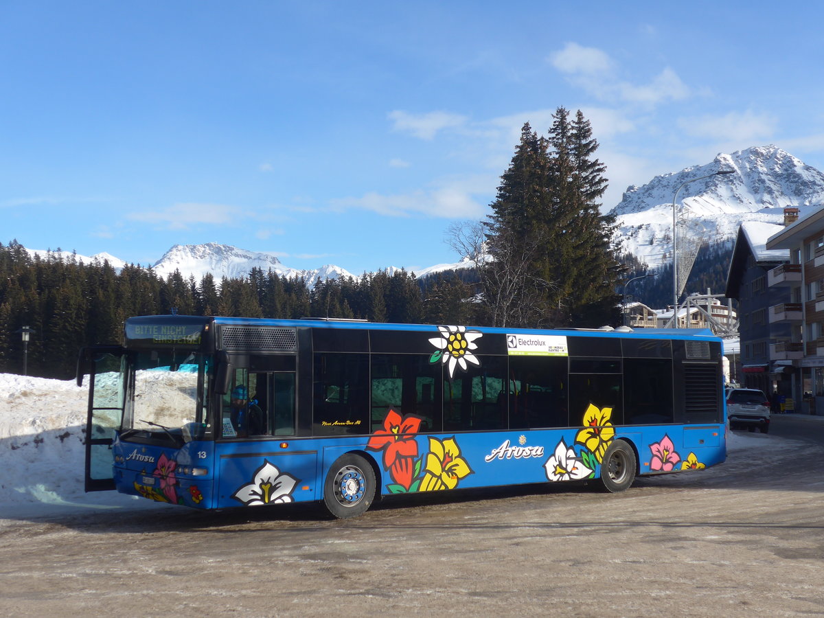 (223'229) - Pfosi, Arosa - Nr. 13/GR 180'118 - Neoplan (ex Nr. 8) am 2. Januar 2021 in Arosa, Post