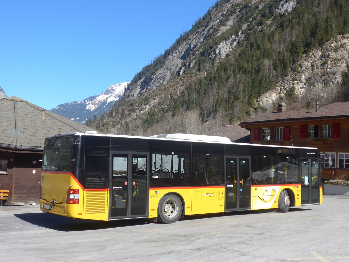 (223'743) - PostAuto Zentralschweiz - Nr. 1/OW 10'601 - MAN (ex Dillier, Sarnen Nr. 1) am 25. Februar 2021 in Stechelberg, Hotel