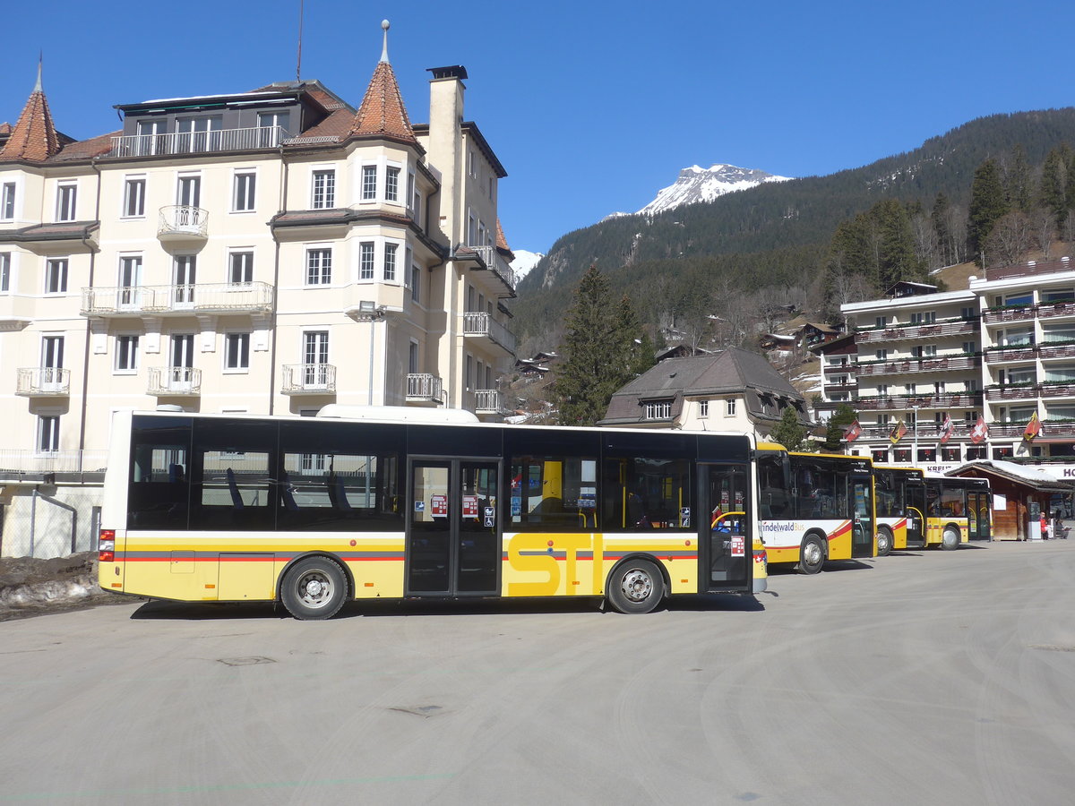 (223'843) - Grindelwaldbus, Grindelwald - Nr. 17/BE 72'444 - MAN/Gppel (ex STI Thun Nr. 133) am 28. Februar 2021 beim Bahnhof Grindelwald