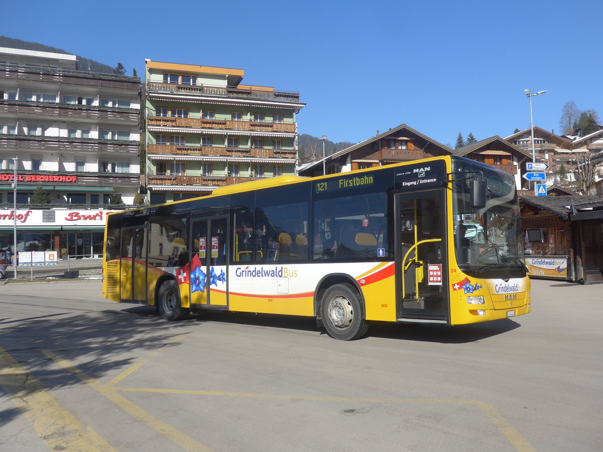 (223'880) - Grindelwaldbus, Grindelwald - Nr. 24/BE 364'408 - MAN/Gppel am 28. Februar 2021 beim Bahnhof Grindelwald