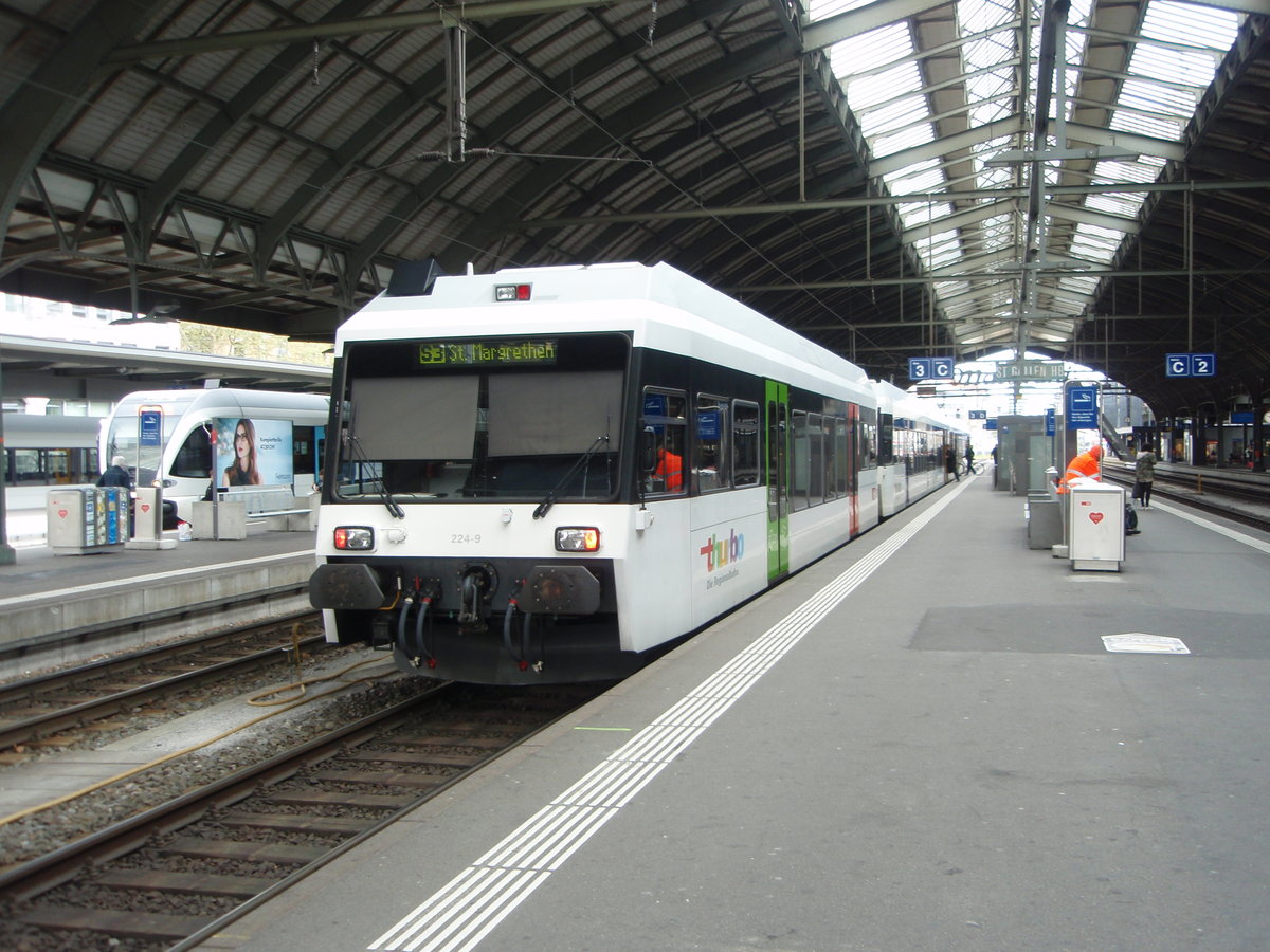 224-9 der Thurbo als S 5 aus Weinfelden in St. Gallen. 06.05.2019