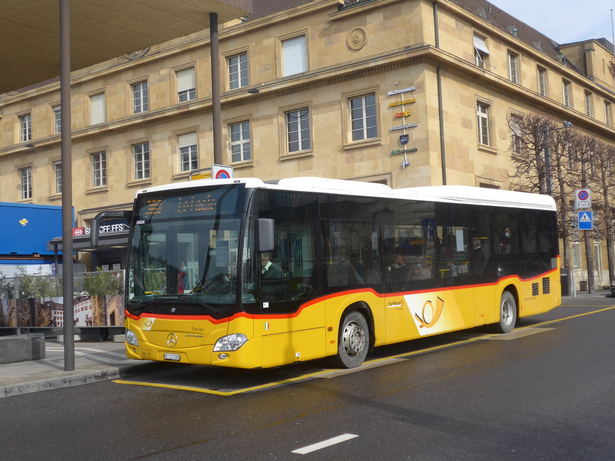 (224'022) - CarPostal Ouest - NE 112'589 - Mercedes am 7. Mrz 2021 beim Bahnhof Neuchtel