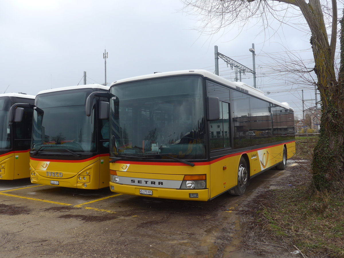 (224'193) - CarPostal Ouest - VD 275'995 - Setra (ex Morattel, Sdeilles) am 14. Mrz 2021 in Yverdon, Garage