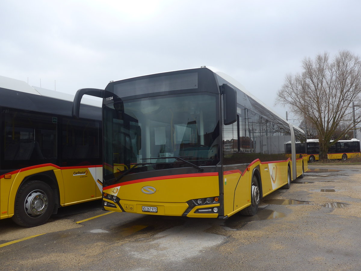 (224'196) - CarPostal Ouest - VD 267'970 - Solaris am 14. Mrz 2021 in Yverdon, Garage