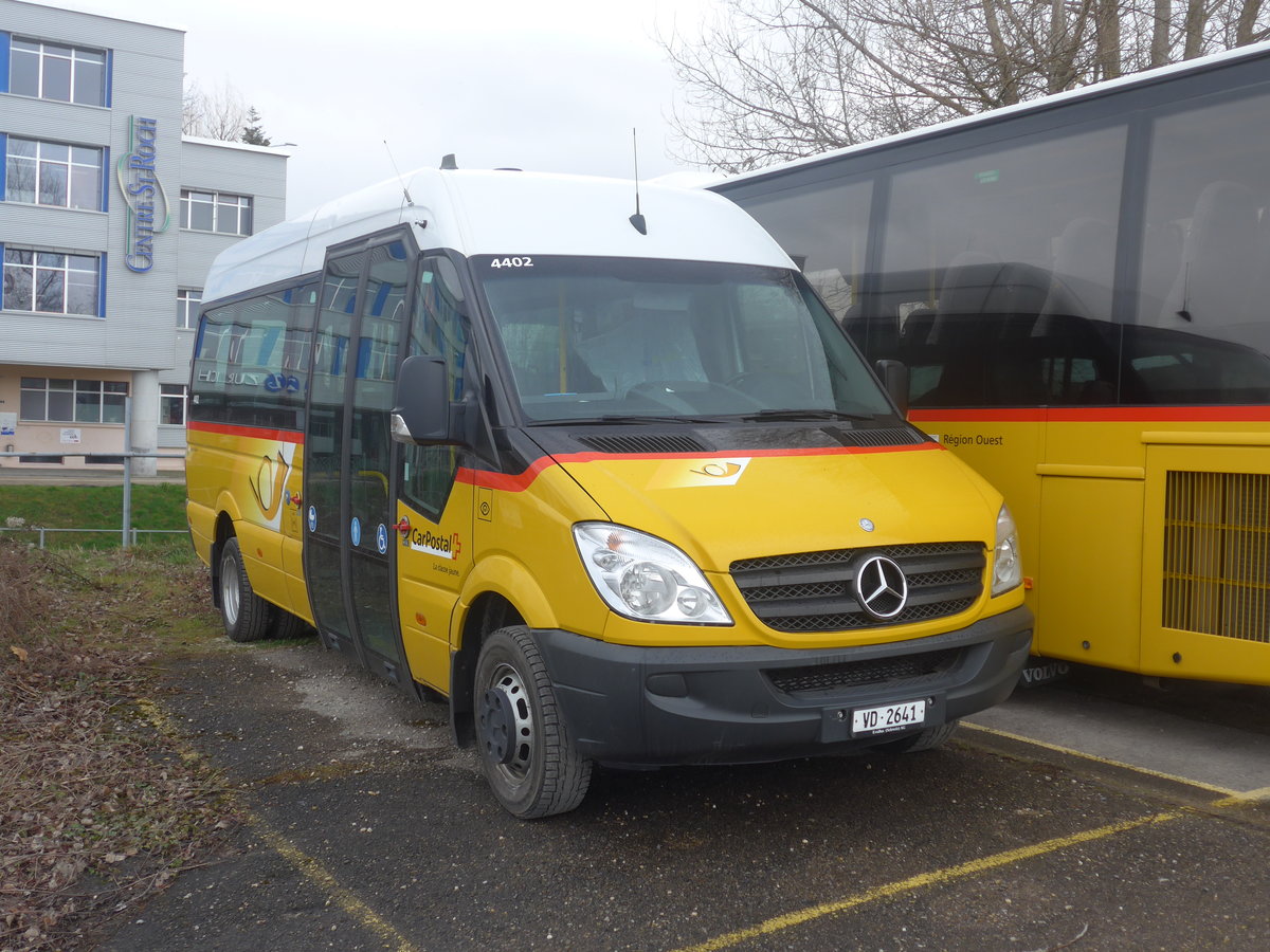 (224'220) - CarPostal Ouest - VD 2641 - Mercedes (ex Scaiola, Les Cullayes) am 14. Mrz 2021 in Yverdon, Garage