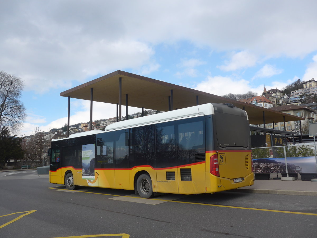 (224'256) - CarPostal Ouest - NE 113'901 - Mercedes am 20. Mrz 2021 beim Bahnhof Neuchtel