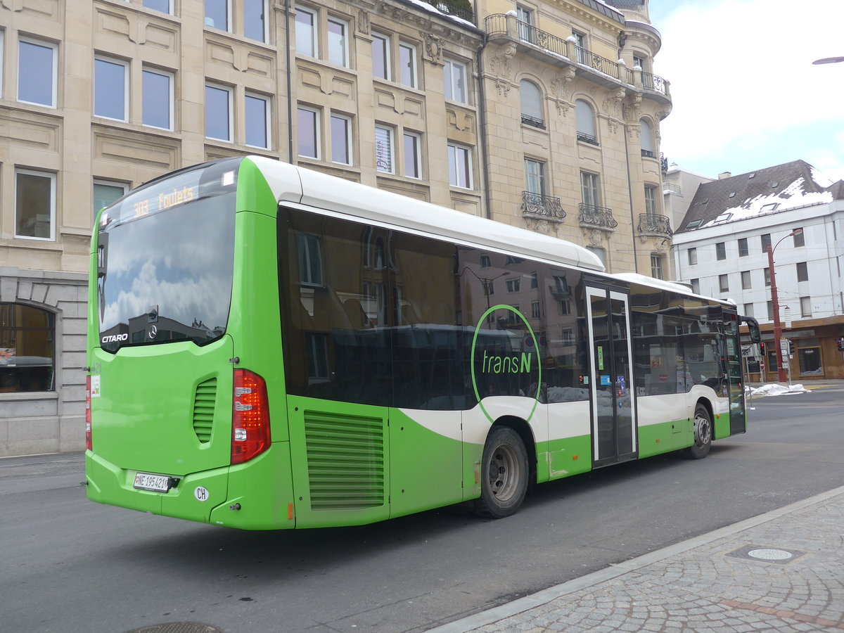 (224'298) - transN, La Chaux-de-Fonds - Nr. 421/NE 195'421 - Mercedes am 20. Mrz 2021 beim Bahnhof La Chaux-de-Fonds