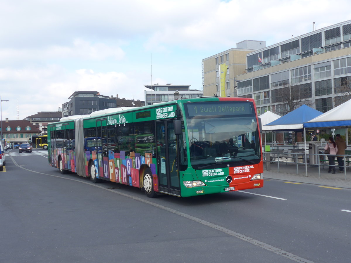 (224'344) - STI Thun - Nr. 137/BE 801'137 - Mercedes am 22. Mrz 2021 beim Bahnhof Thun