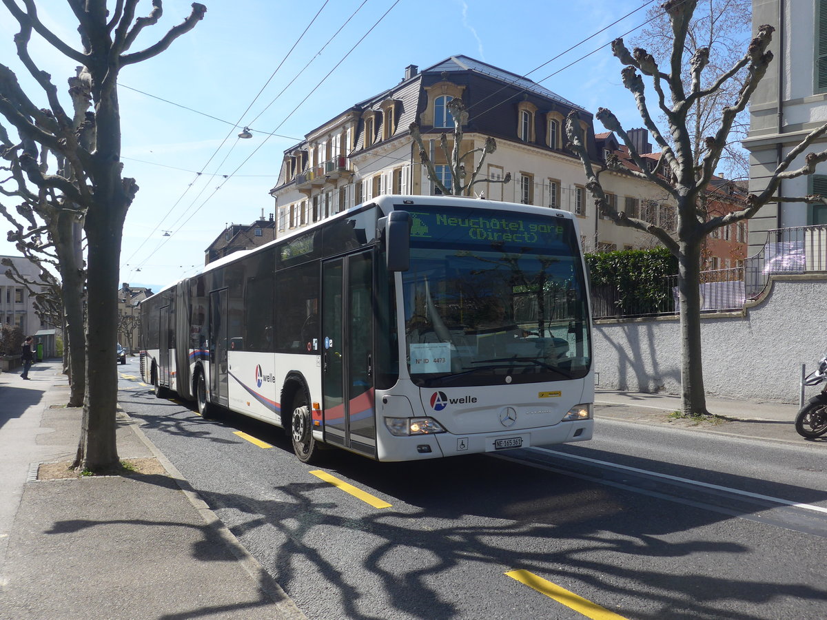 (224'585) - Wicki, Zufikon - NE 165'361 - Mercedes (ex AG 6092) am 29. Mrz 2021 in Neuchtel, Avenue de la Gare (Einsatz CarPostal)