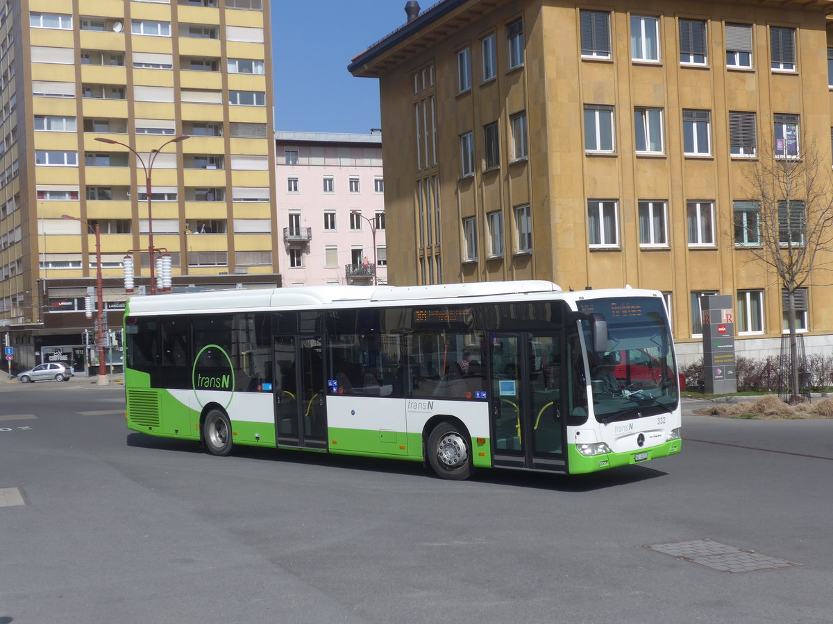 (224'709) - transN, La Chaux-de-Fonds - Nr. 332/NE 20'232 - Mercedes (ex TRN La Chaux-de-Fonds Nr. 332) am 2. April 2021 beim Bahnhof La Chaux-de-Fonds