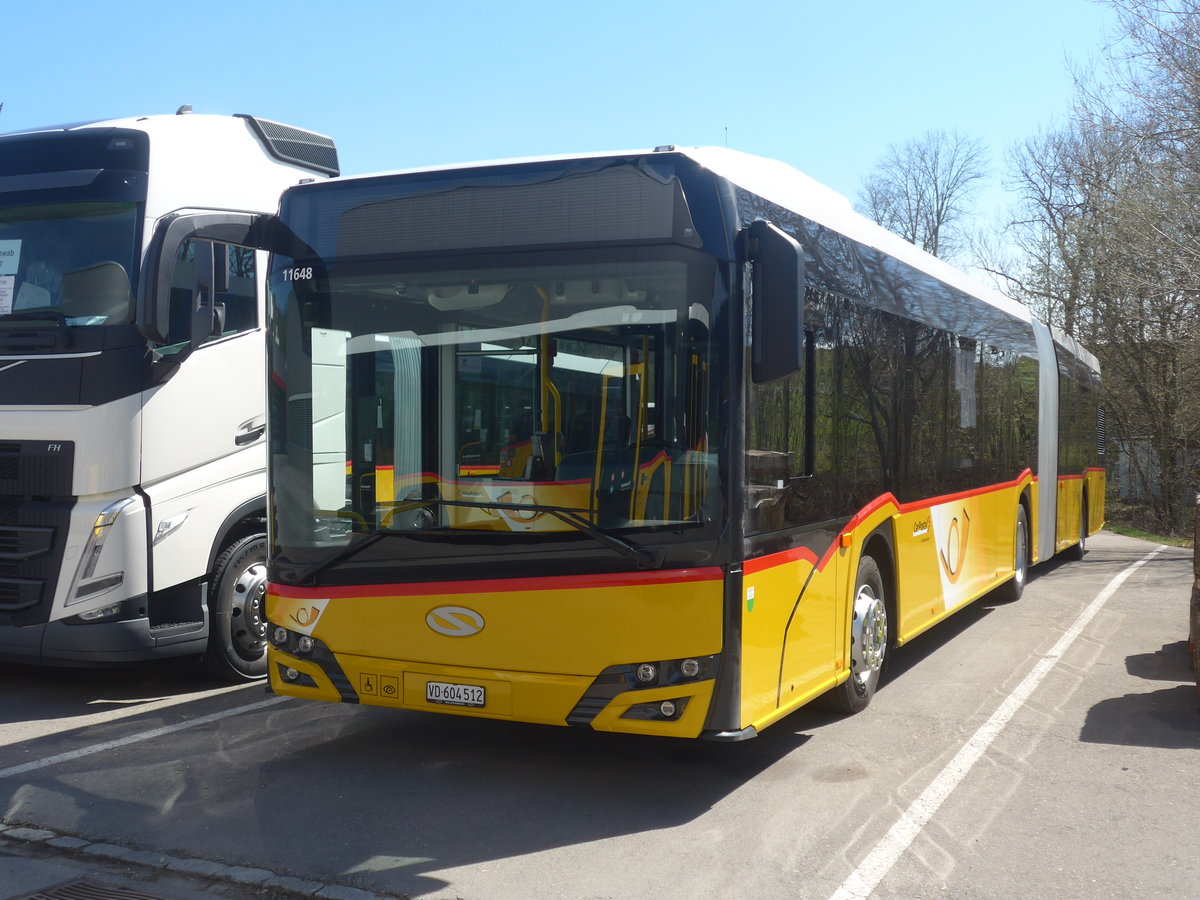 (224'900) - CarPostal Ouest - VD 604'512 - Solaris am 11. April 2021 in Ruswil, Garage ARAG