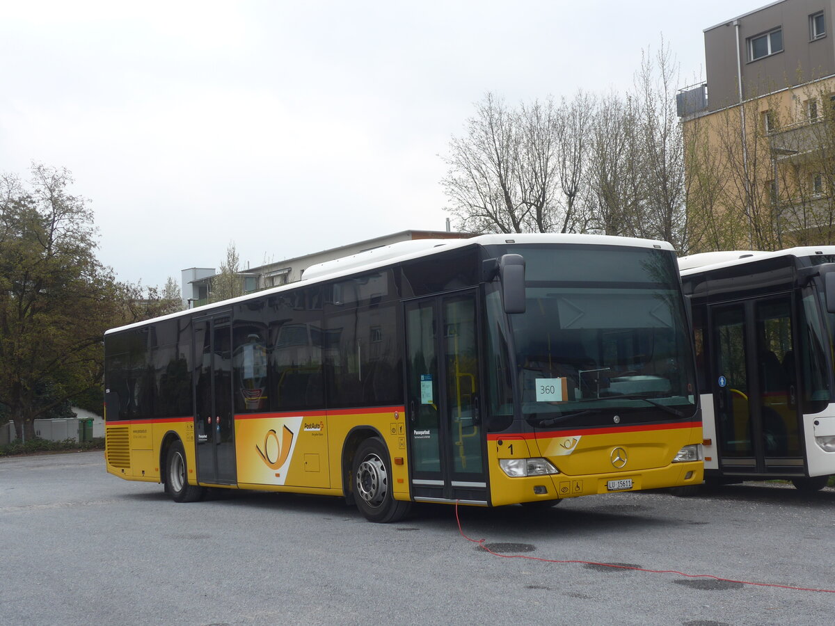 (225'074) - SB Trans, Sursee - Nr. 1/LU 15'611 - Mercedes am 18. April 2021 in Stans, Parkplatz Turmatt