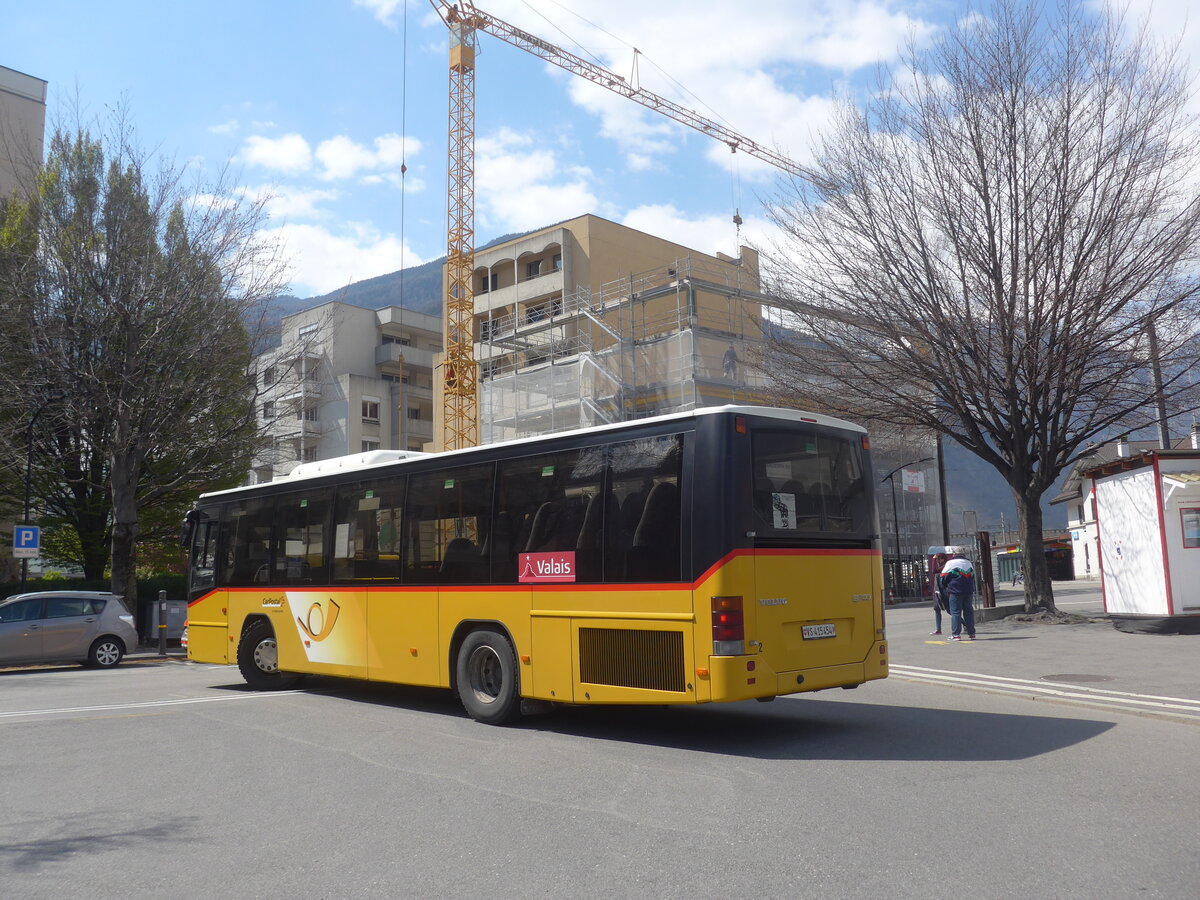 (225'143) - PostAuto Wallis - Nr. 2/VS 415'454 - Volvo (ex CarPostal Ouest; ex SAPJV, L'Isle Nr. 11) am 19. April 2021 beim Bahnhof Martigny