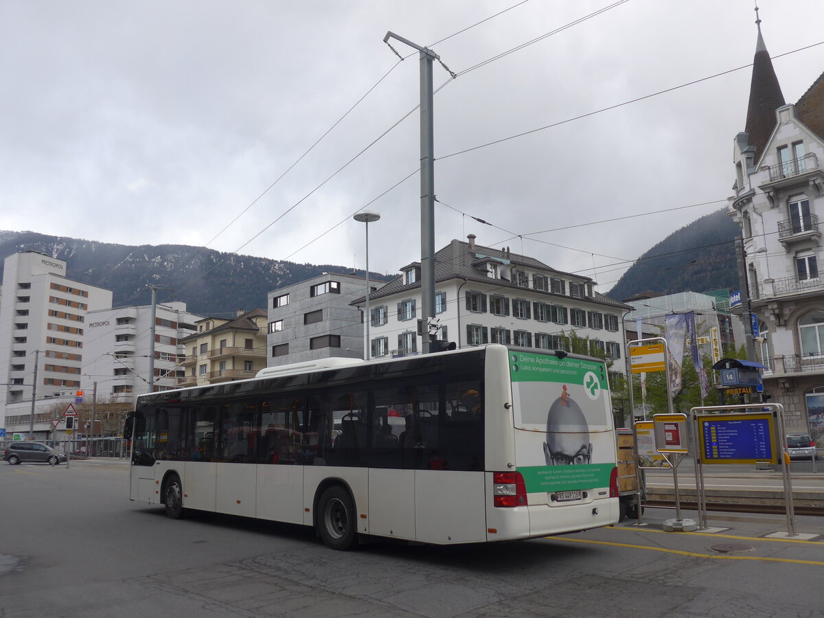 (225'171) - PostAuto Wallis - VS 449'116 - MAN am 19. April 2021 beim Bahnhof Brig