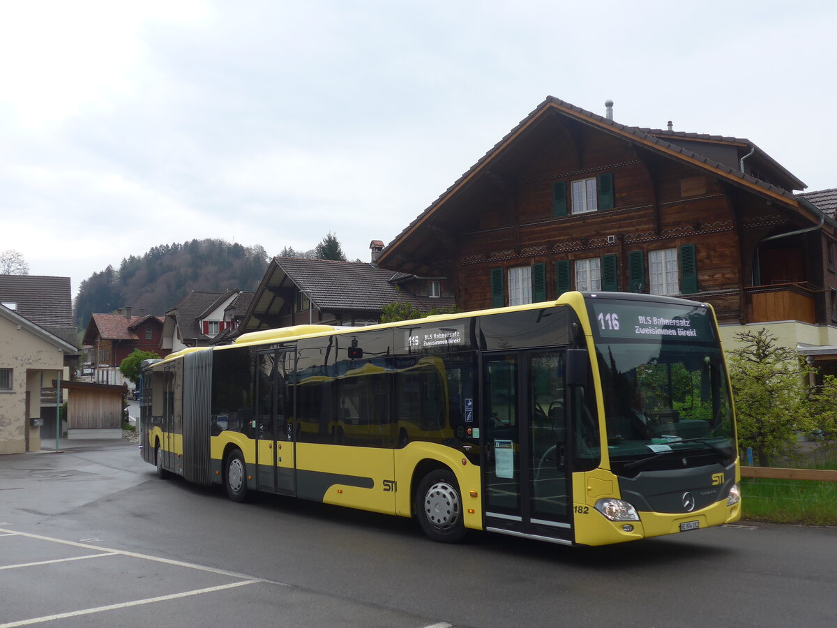 (225'253) - STI Thun - Nr. 182/BE 804'182 - Mercedes am 26. April 2021 beim Bahnhof Wimmis