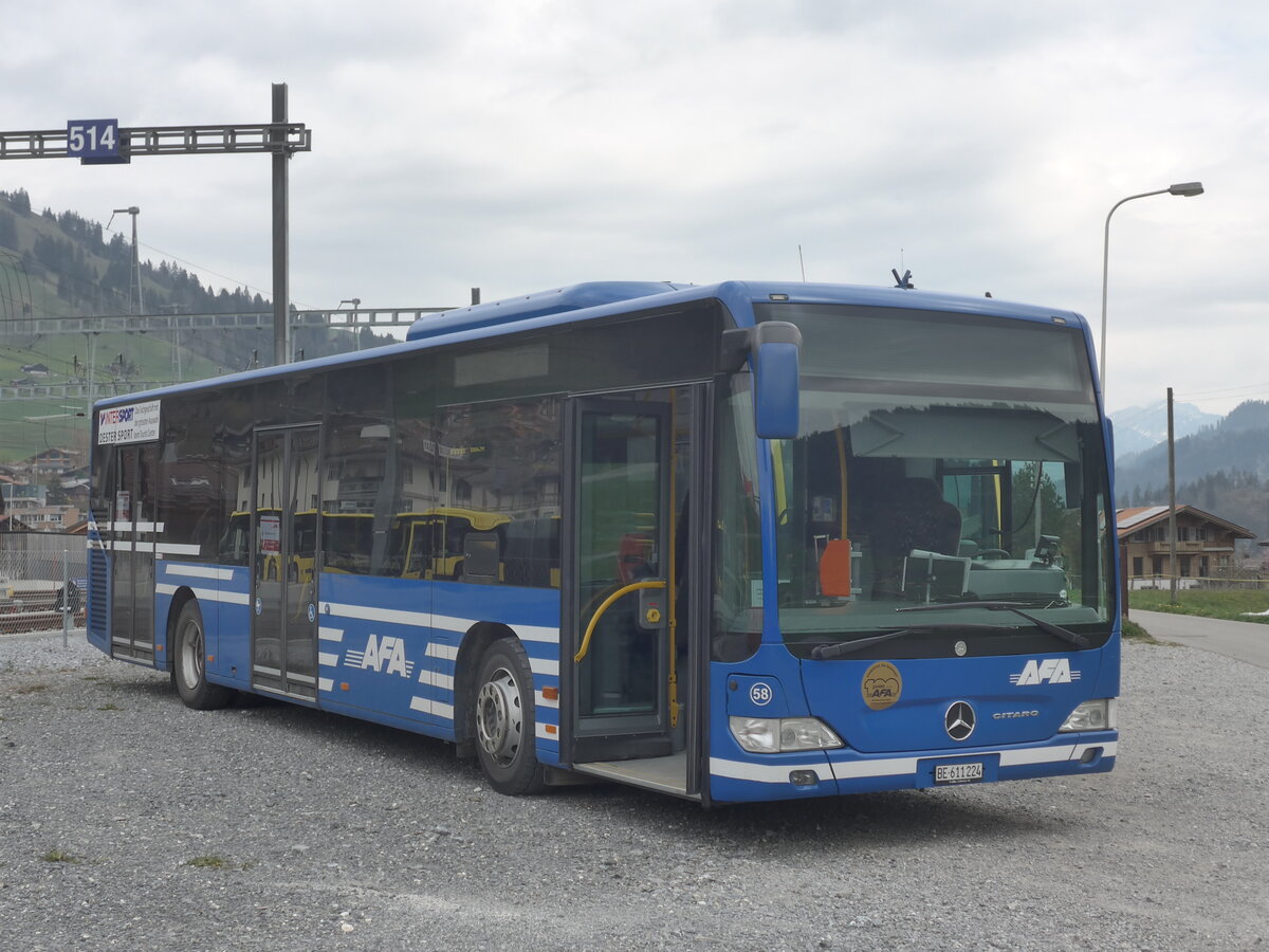 (225'270) - AFA Adelboden - Nr. 58/BE 611'224 - Mercedes am 27. April 2021 beim Bahnhof Zweisimmen