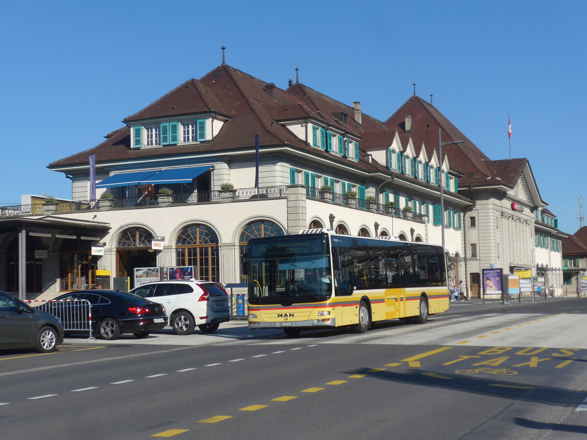 (225'849) - STI Thun - Nr. 129/BE 800'129 - MAN am 13. Juni 2021 beim Bahnhof Thun