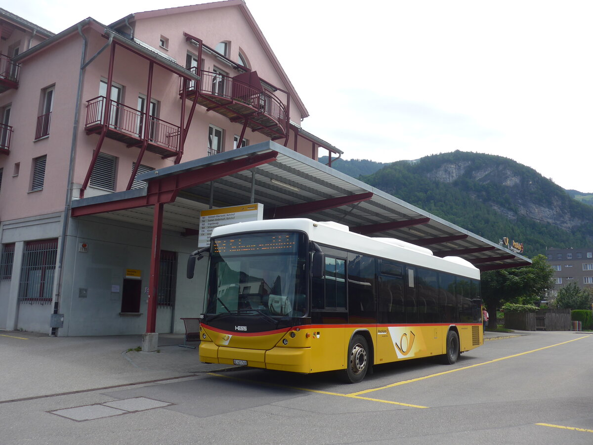 (226'108) - PostAuto Bern - BE 401'568 - Scania/Hess (ex AVG Meiringen Nr. 68; ex AVG Meiringen Nr. 59; ex Steiner, Messen) am 3. Juli 2021 in Meiringen, Postautostation