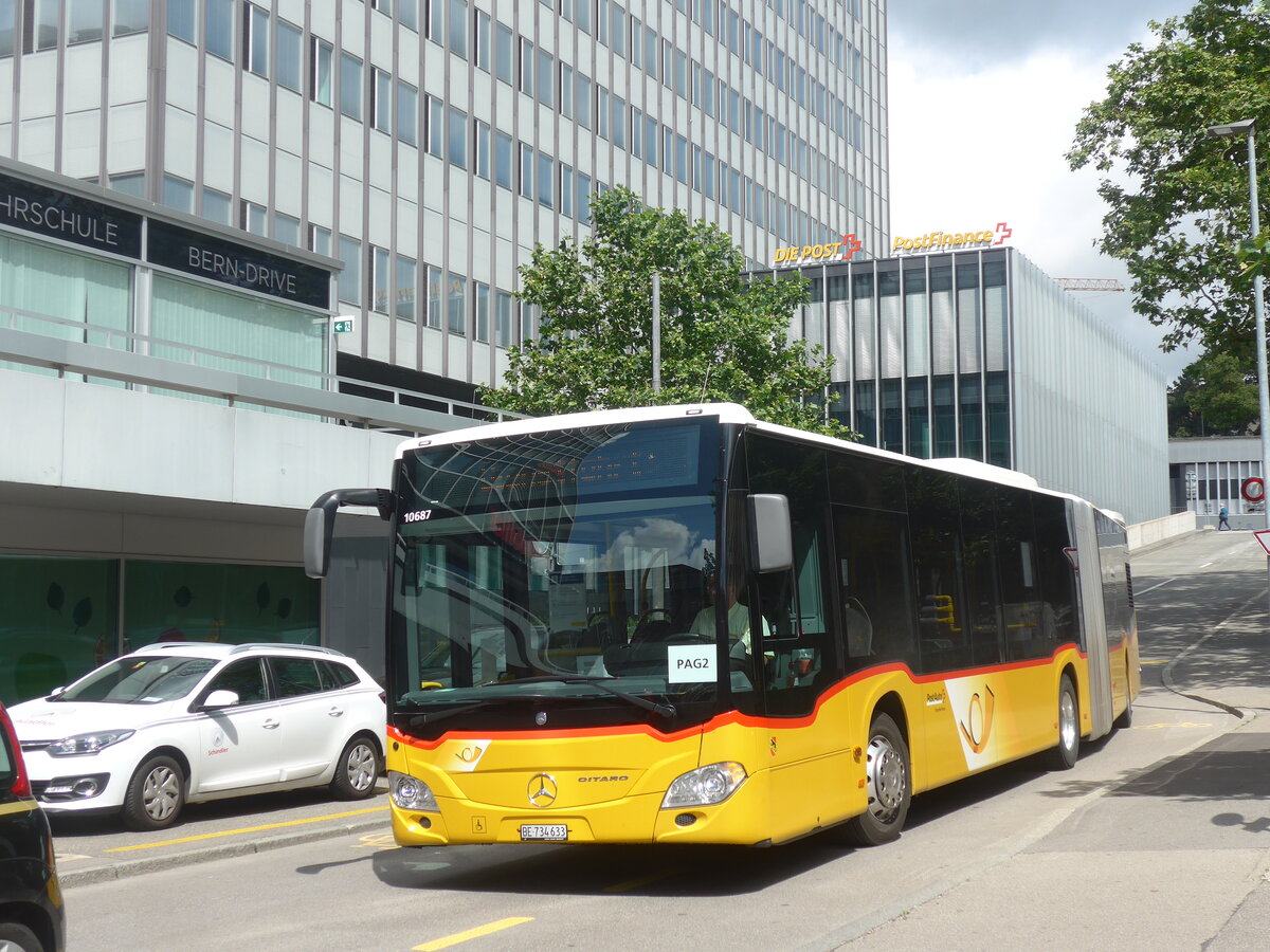 (226'378) - PostAuto Bern - Nr. 10'687/BE 734'633 - Mercedes (ex Nr. 633) am 11. Juli 2021 beim Bahnhof Bern