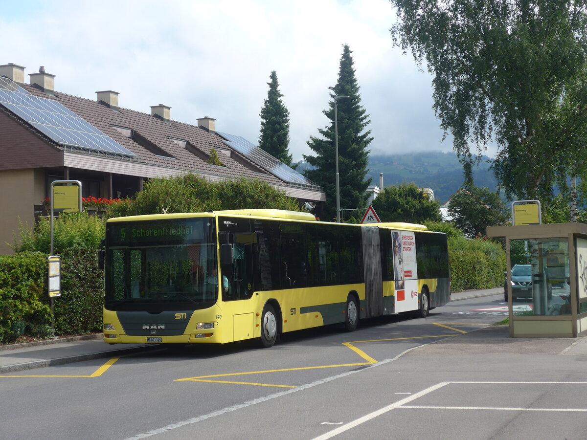 (226'507) - STI Thun - Nr. 140/BE 801'140 - MAN am 17. Juli 2021 in Thun, Asterweg