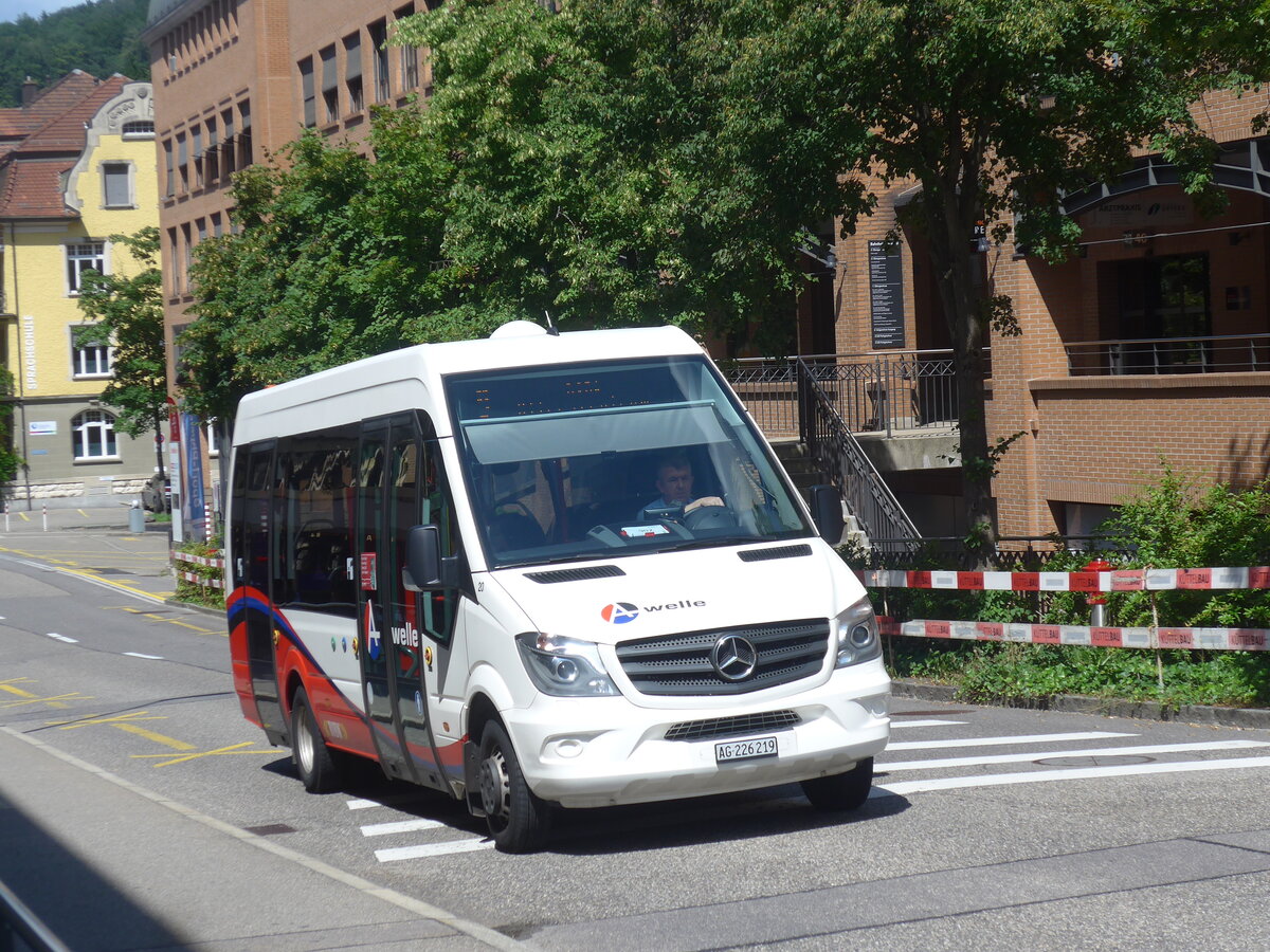 (226'603) - RVBW Wettingen - Nr. 20/AG 226'219 - Mercedes am 19. Juli 2021 beim Bahnhof Baden