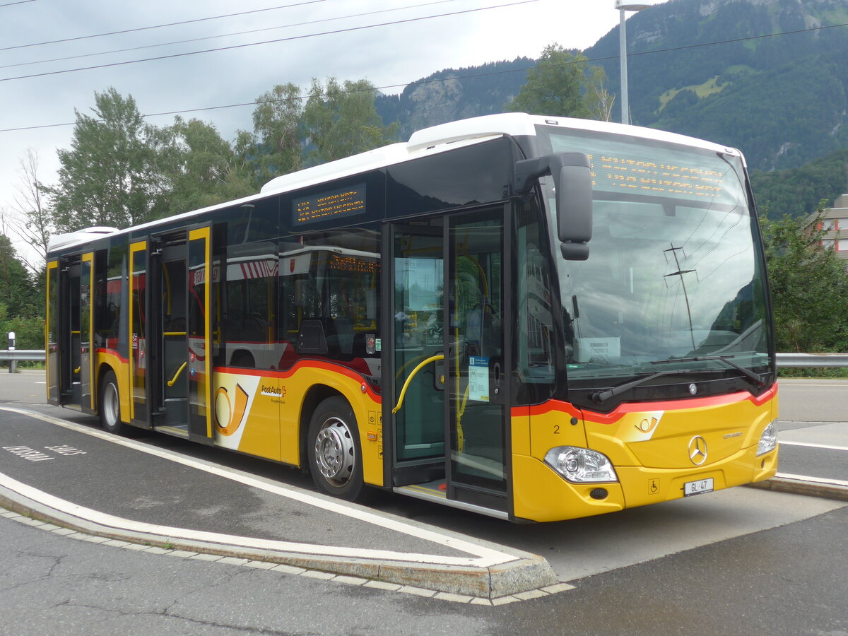 (226'793) - Niederer, Filzbach - Nr. 2/GL 47 - Mercedes am 25. Juli 2021 beim Bahnhof Ziegelbrcke