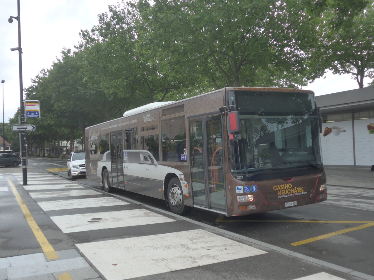 (226'920) - TRAVYS Yverdon - Nr. 223/VD 486'500 - MAN am 1. August 2021 beim Bahnhof Yverdon