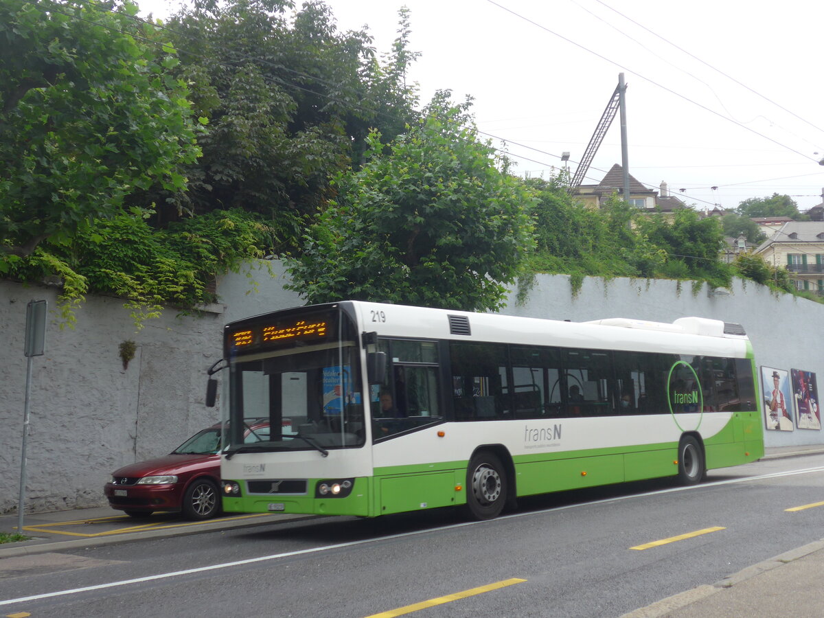 (226'921) - transN, La Chaux-de-Fonds - Nr. 219/NE 93'219 - Volvo (ex TN Neuchtel Nr. 219) am 1. Augusut 2021 in Neuchtel, Avenue de la Gare