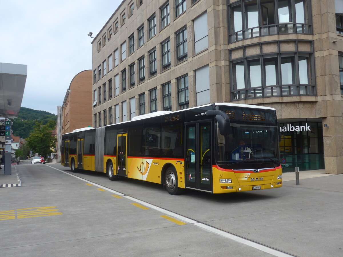 (227'236) - PostAuto Nordschweiz - AG 486'878 - MAN am 9. August 2021 beim Bahnhof Baden