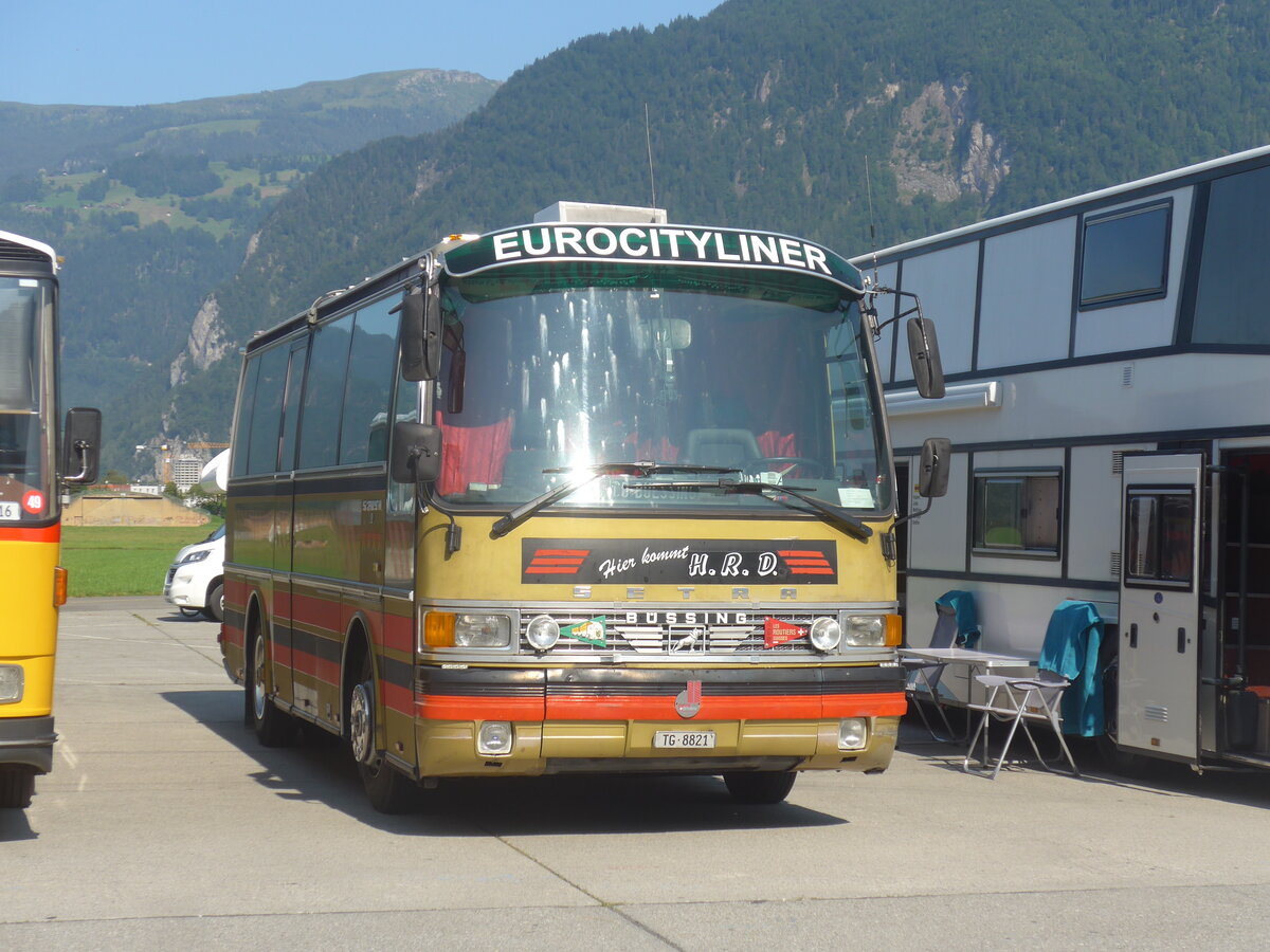 (227'393) - Dasen, Bischofszell - TG 8821 - Setra (ex Reichlin, Goldau) am 21. August 2021 in Interlaken, Flugplatz