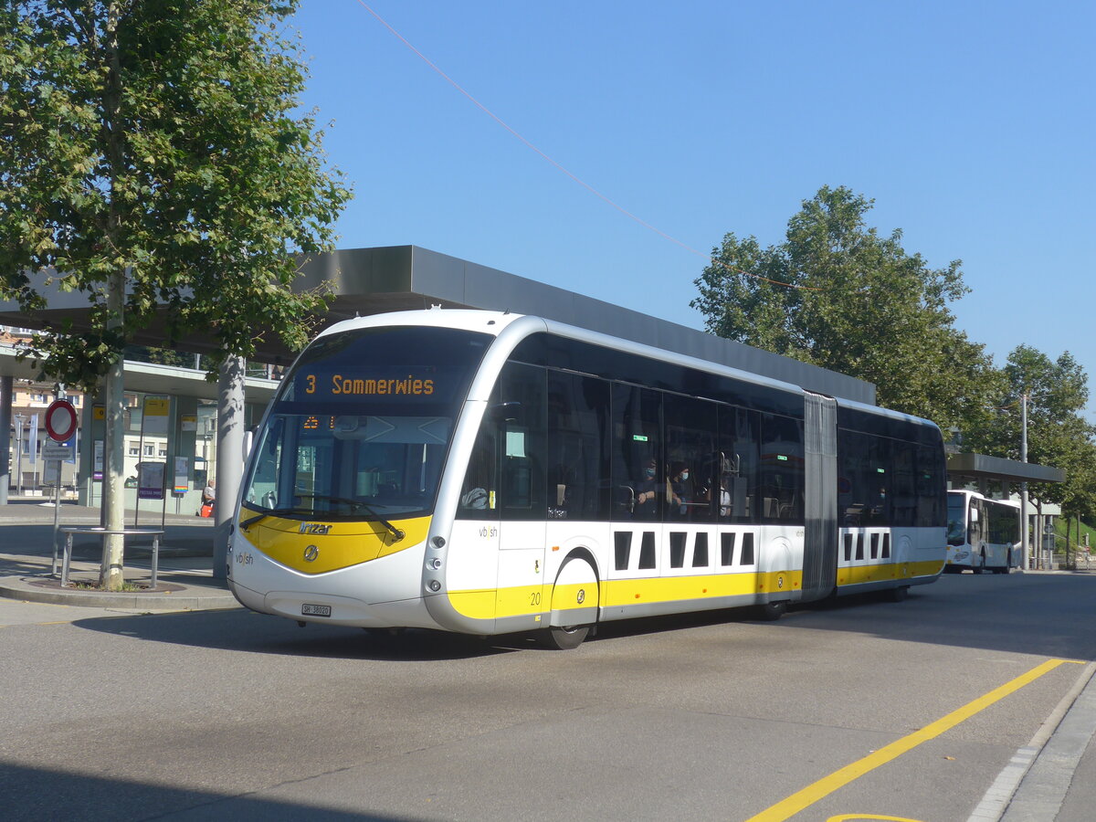 (227'743) - VBSH Schaffhausen - Nr. 20/SH 38'020 - Irizar am 4. September 2021 beim Bahnhof Schaffhausen